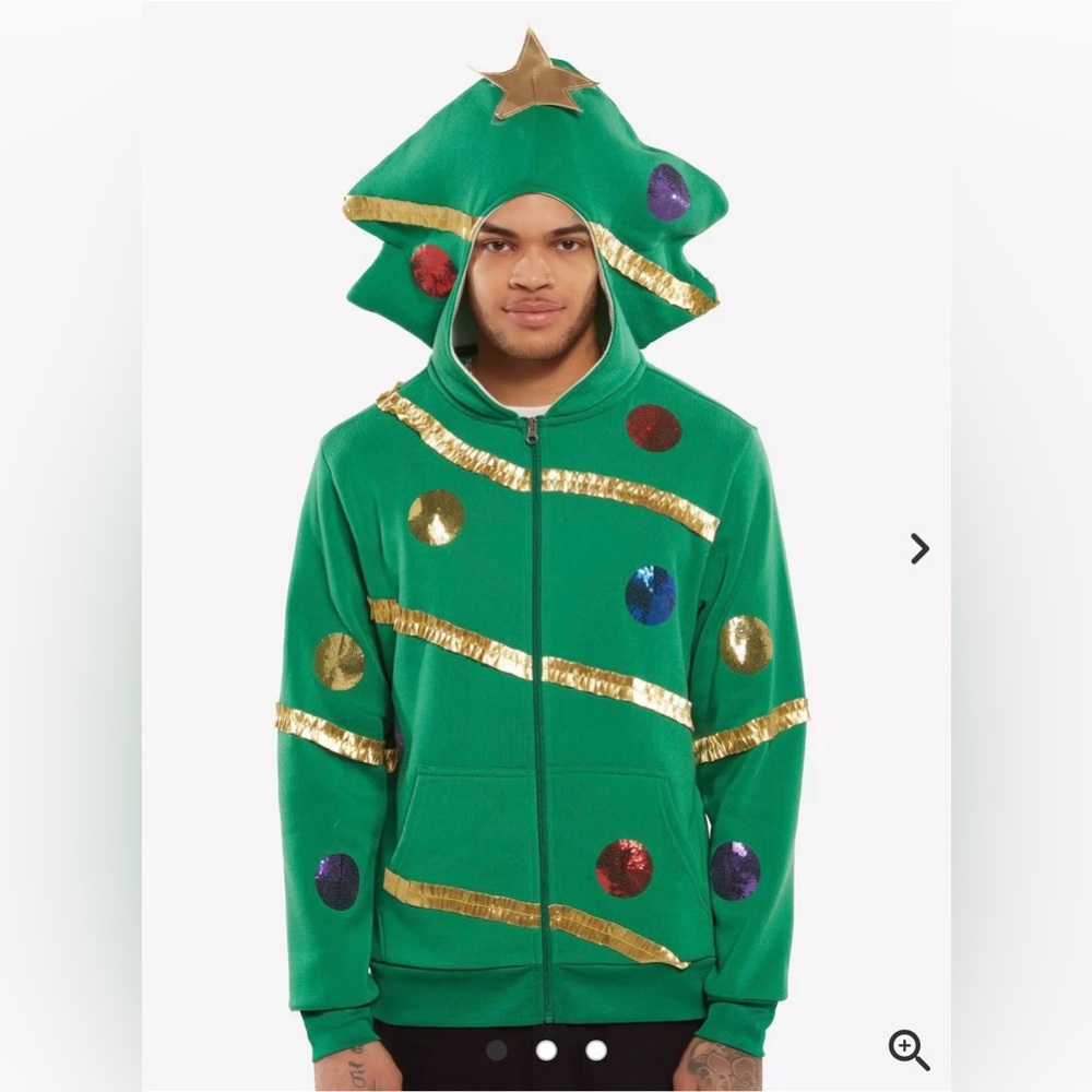 Mad Engine • Mens Unisex Christmas Tree Hoodie Small NWT